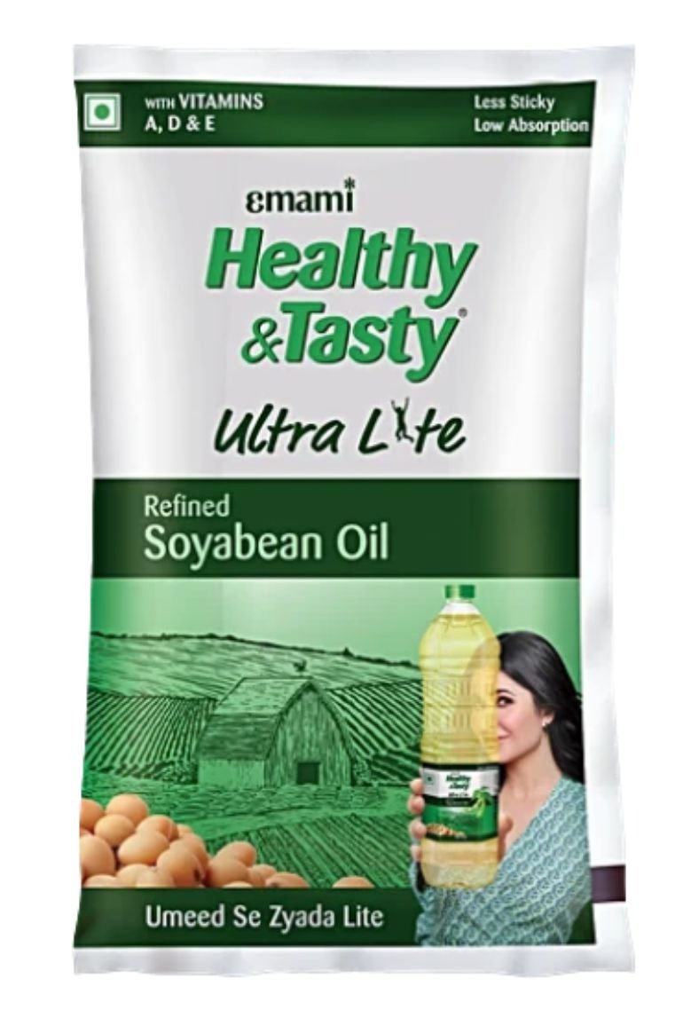 EMAMI Healthy & Tasty Ultra Lite Refined Soyabean Oil Pouch | 825g